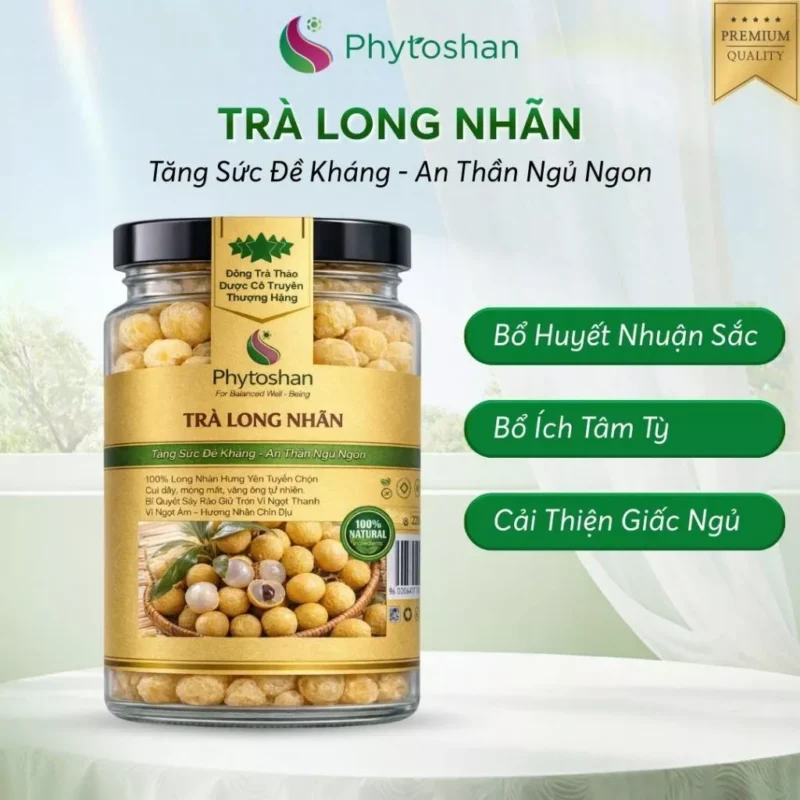 Long Nhãn Hưng Yên Thượng Hạng Nhãn Nhục Khô Pha Trà Thảo Mộc Hoặc Ăn Vặt giảm stress Phytoshan LNH01