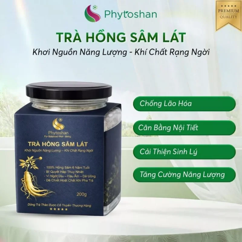 Nhân Sâm Loại 1 Trà Hồng Sâm Hàn Quốc Thái Lát 6 Năm Tuổi Giàu Saponin Phytoshan HSL01